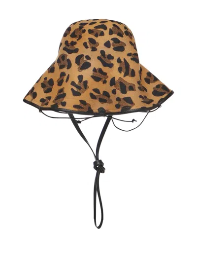 Ruslan Baginskiy Leopard-print Drawstring Bucket Hat In Brown