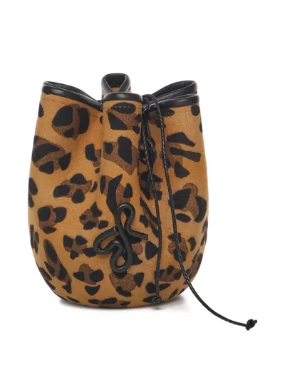 Ruslan Baginskiy Leopard-print Drawstring Bucket Hat In Brown