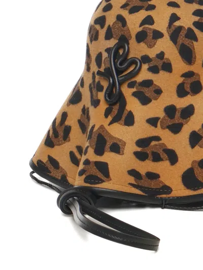 Ruslan Baginskiy Leopard-print Drawstring Bucket Hat In Brown
