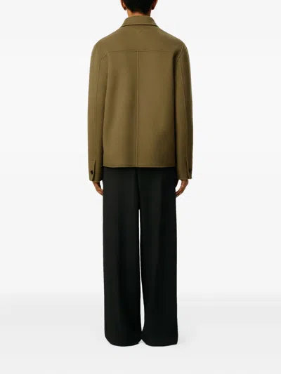Ami Alexandre Mattiussi Green Wool Boxy Buttoned Jacket Green In Nude