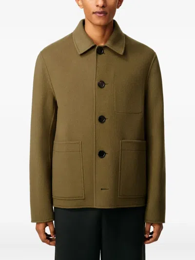 Ami Alexandre Mattiussi Green Wool Boxy Buttoned Jacket Green In Nude