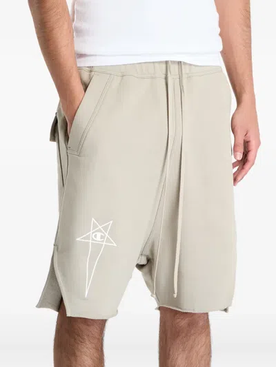 Rick Owens Drkshdw Beveled Pods Bermuda Shorts In Neutral