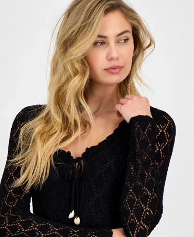 Guess Women's Long-sleeve Alba Pointelle Maxi Dress