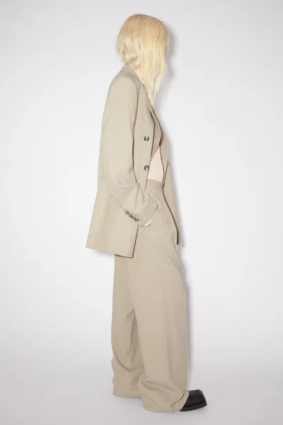 Acne Studios Tailored Herringbone Trousers In Neutral