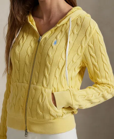 Polo Ralph Lauren Women's Cable-knit Cotton Full-zip Hoodie Sweatshirt
