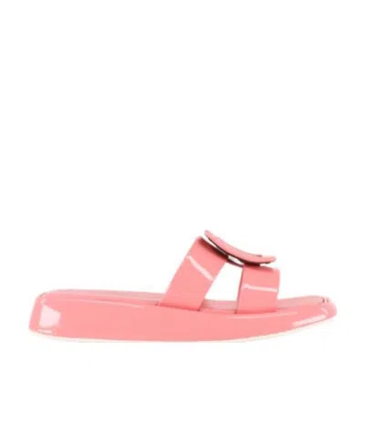 Roger Vivier Square Buckle Sandals In Pink