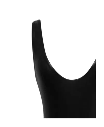 Saint Laurent Metallic Lamé Jersey Sleeveless Body In Black
