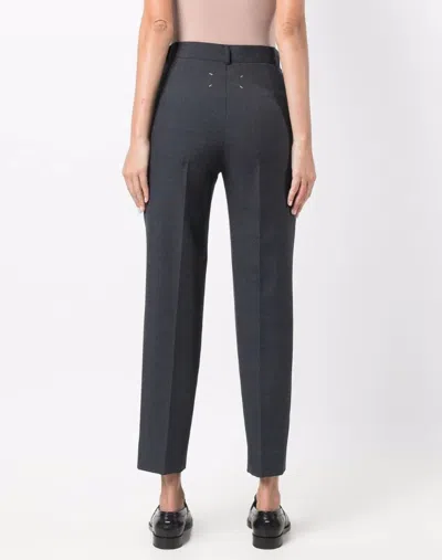 Maison Margiela High Waisted Tailored Trousers In Gray