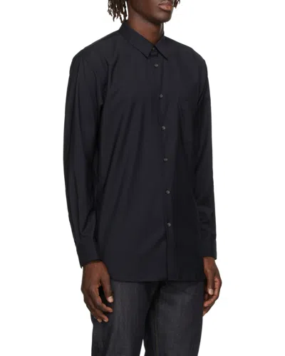 Comme Des Garçons Navy Blue Logo Shirt In Blue
