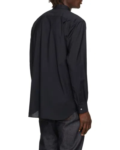 Comme Des Garçons Navy Blue Logo Shirt In Blue