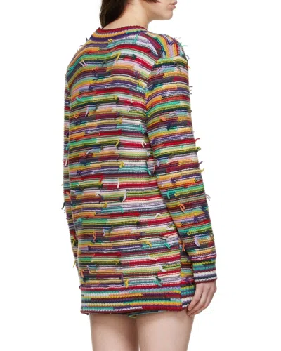 Chloé Striped Distressed Cardigan