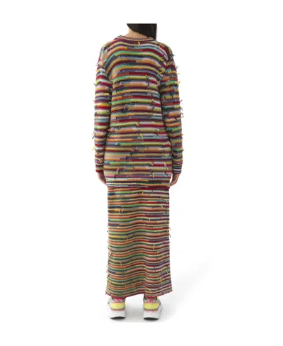 Chloé Striped Distressed Cardigan