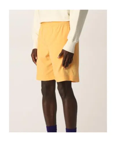 Msgm Elasticated Deck Shorts In Yellow