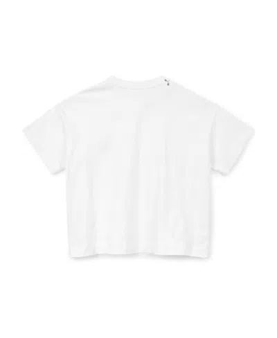 Sacai Piercing Crew-neck Cotton T-shirt In White