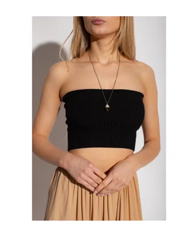 Chloé Rib Coat In Black