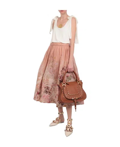 Chloé Chiffon Tank Top With Decorative Tapes In Neutral
