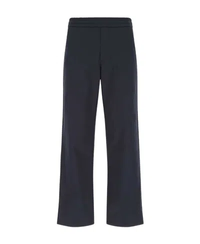 Msgm Straight-leg Elasticated Trousers In Blue