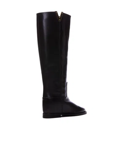Via Roma 15 Round-head Boots In Black