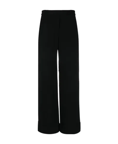 Acne Studios Turn-up Wide-leg Trousers In Black