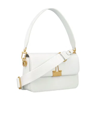 Off-white Binder Clip Foldover Top Crossbody Bag