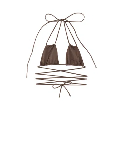 Saint Laurent Halterneck Wrap Around Bikini Top