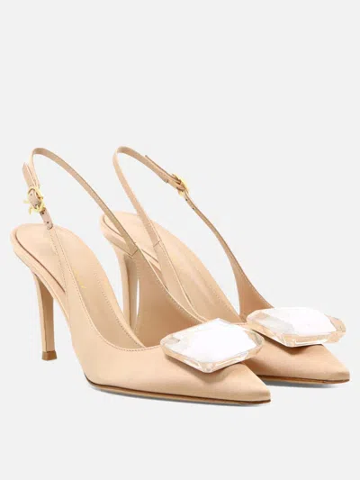 Gianvito Rossi Crystal Embellished Slingback Pumps