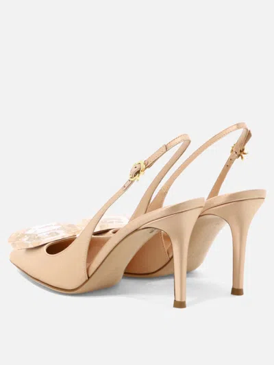 Gianvito Rossi Crystal Embellished Slingback Pumps