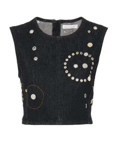 Chloé Pattern Vest In Black
