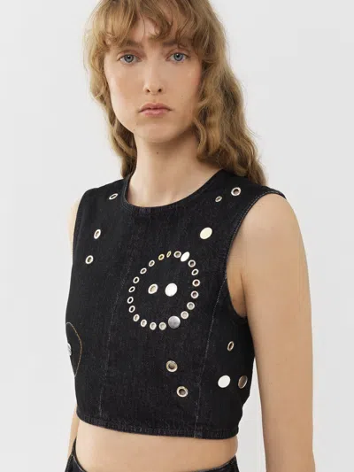 Chloé Pattern Vest In Black