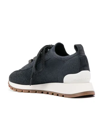 Brunello Cucinelli Knit Lace-up Sneakers