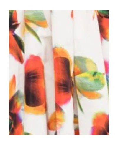 Alexander Mcqueen Solarised Orchid-print Cotton Midi Skirt In Multi