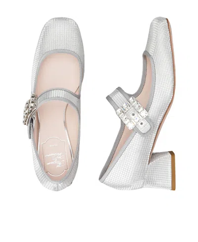 Roger Vivier Trés Vivier Strass Buckle Babies Pumps In Fabric