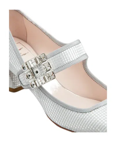 Roger Vivier Trés Vivier Strass Buckle Babies Pumps In Fabric