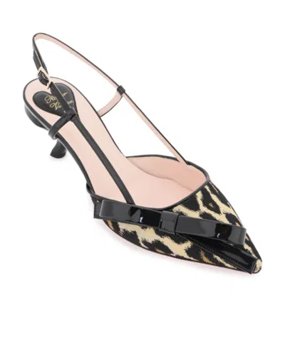 Roger Vivier Virgule Bow Piping Slingback Pumps In Fabric