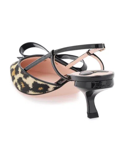 Roger Vivier Virgule Bow Piping Slingback Pumps In Fabric