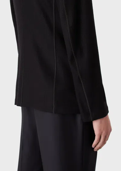 Giorgio Armani Official Store Icon Double-breasted Jacket In Fulled Cashmere Interlock