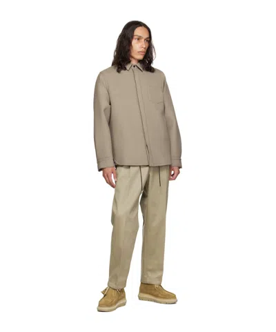 Sacai Straight-leg Cotton Chino Trousers In Gray