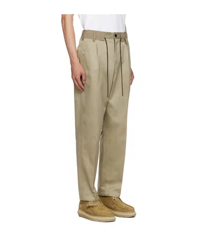 Sacai Straight-leg Cotton Chino Trousers In Gray