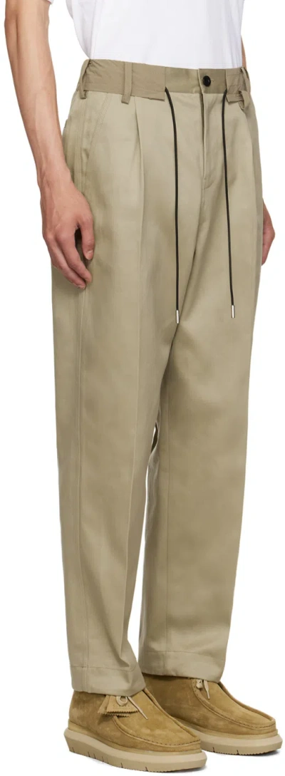 Sacai Straight-leg Cotton Chino Trousers In Gray