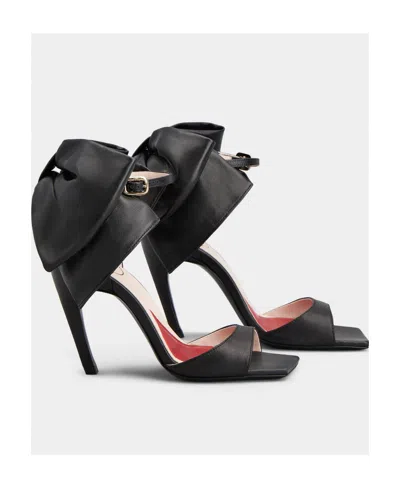 Roger Vivier Viv' Choc Back Bow Sandals In Nappa Leather