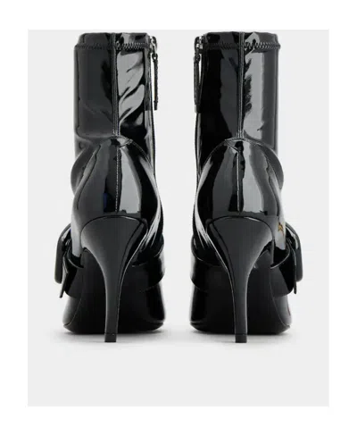 Roger Vivier Viv' Choc Stretch Lacquered Buckle Ankle Boots In Patent Leather