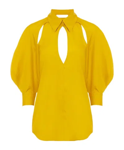 Chloé Open-shoulder Silk Blouse