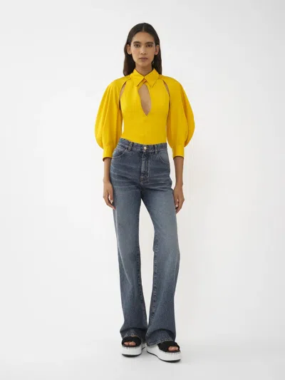 Chloé Open-shoulder Silk Blouse