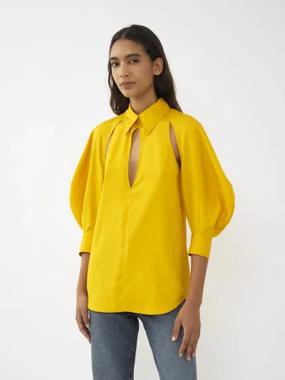 Chloé Open-shoulder Silk Blouse