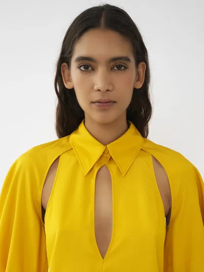 Chloé Open-shoulder Silk Blouse