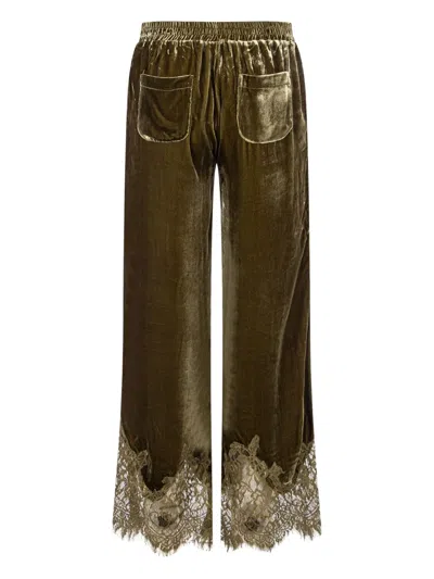 Gold Hawk Anastasia Lace-trimmed Trousers In Gray