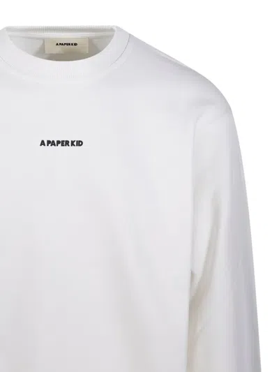 A Paper Kid Ribbed Crew Neck Sweater With Long Sleeves