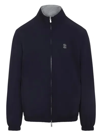 Brunello Cucinelli Water-resistant Long-sleeve Jacket In Black