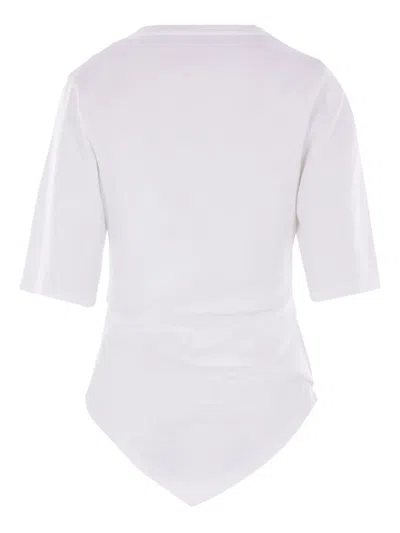 Rohe Asymmetrical White Organic Cotton Woven T-shirt In White