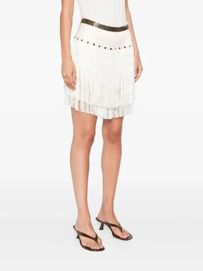 Bode Raffle Beaded Fringe Mini Skirt